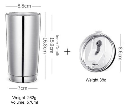 Stainless Steel Vacuum Insulation Travel Mug with Reusable Straw and Crystal Clear Lid, for Water, Coffee, Cold and Hot Beverage