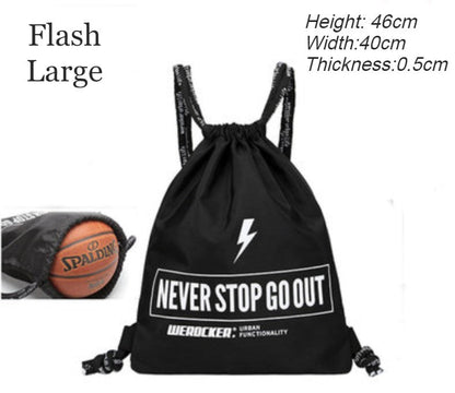 Lightweight & Waterproof Drawstring Backpack with Ball/Shoe Compartment and Dry Wet Separated Design, for Sports, Pool, Beach, Fitness, Soccer, Basketball and More