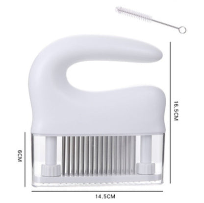 48-pin Stainless Steel Meat Tenderizer, with Cleaning Brush, Comfortable Grip and Easy to Clean Design, for Steak, Chicken, Fish and Pork