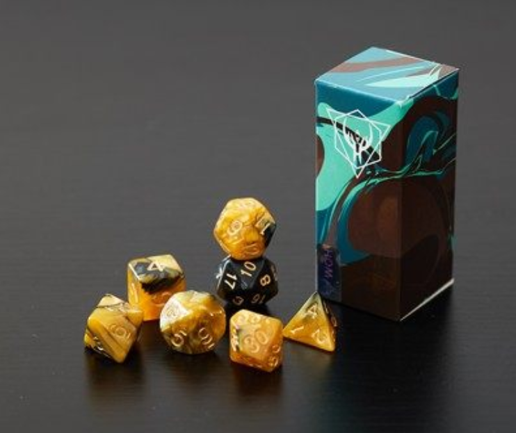 Creative Multi-Faceted 7 Pcs Dice Set, with A Storage Box or A Pouch
