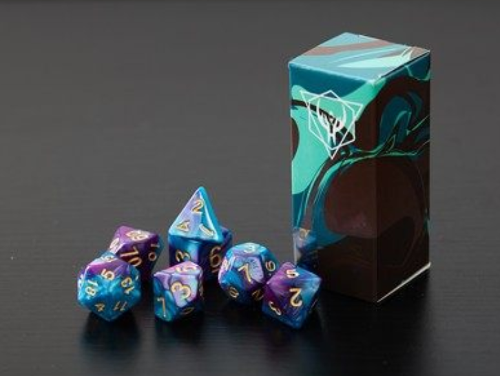 Creative Multi-Faceted 7 Pcs Dice Set, with A Storage Box or A Pouch