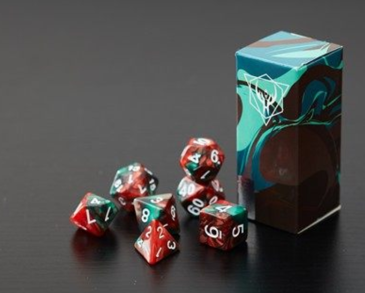 Creative Multi-Faceted 7 Pcs Dice Set, with A Storage Box or A Pouch