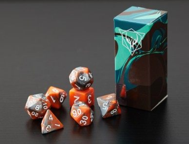 Creative Multi-Faceted 7 Pcs Dice Set, with A Storage Box or A Pouch