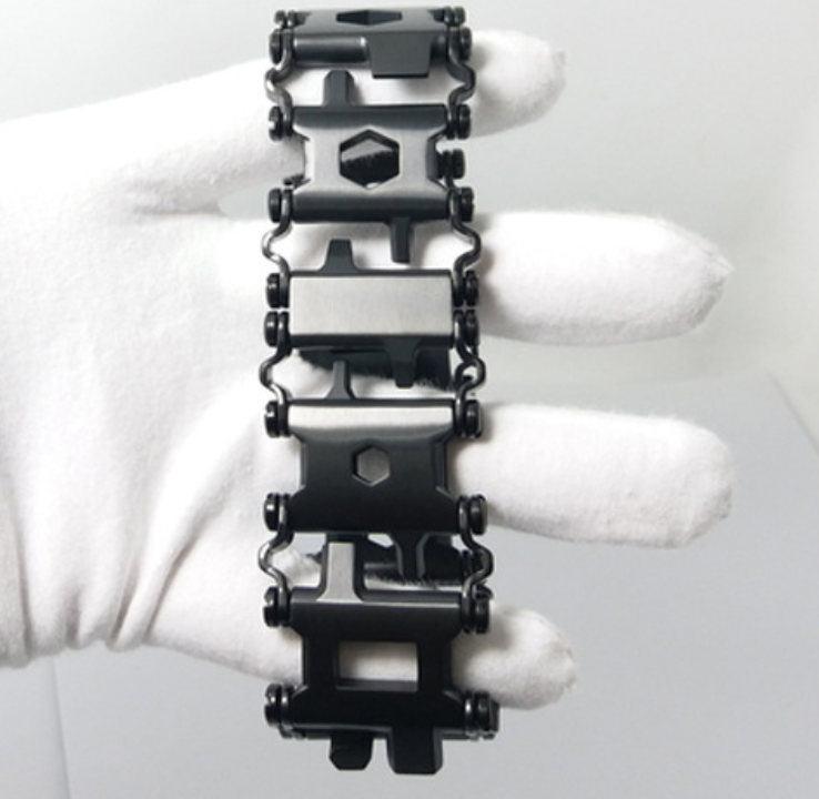 29-in-1 Multifunctional Stainless Steel Watch Strap/Bracelet, with 29 Hidden Practical Tools, for Sailing, Travel, Camping & Hiking