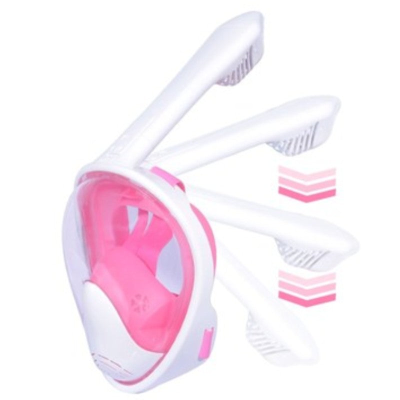 Foldable Full Face Snorkel Mask, with 180 Degree Panoramic Viewing, Anti-Fog & Anti-Leak Design, for Kids and Adults (1 pc)