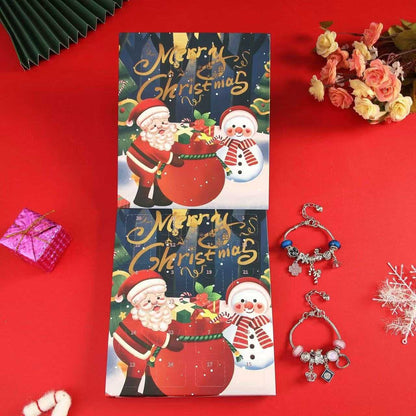 24 Days Christmas Countdown Advent Calendar Bracelet Set