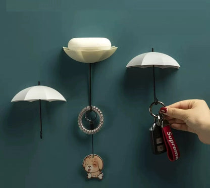 Cute Umbrella Wall Hook - No-Drill Key & Coat Hanger
