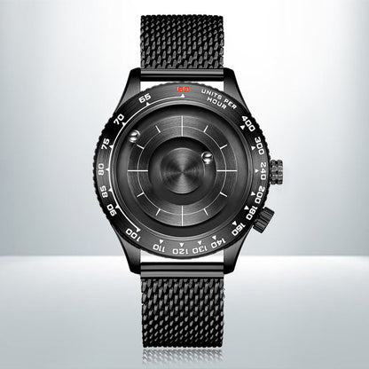 Cool Magnetic Levitation Men Watch, with No Mirror Design, Quartz Movement, Steel Strap & Waterproof