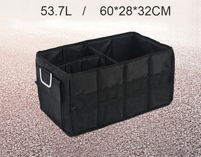Multifunctional Foldable Car Trunk Storage Box, with 50L Large Capacity, Detachable Partition and Scratch-resistant and Easy-to-clean Design