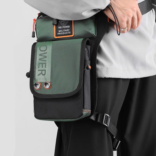 Personalized Men's Motorcycle Style Waterproof Nylon Leg Chest Bag