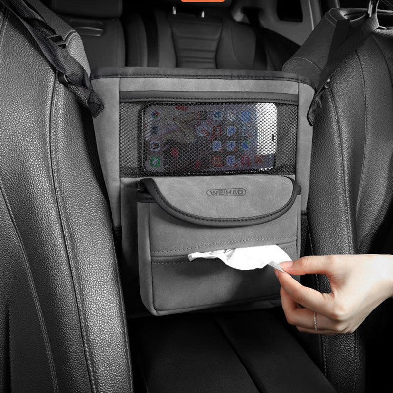 Car Seat Gap Faux Fur Storage Hanging Bag Mesh Organizer