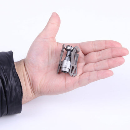 Foldable Portable Titanium Alloy Mini Camping Furnace Stove, for Outdoor Cooking & Picnic