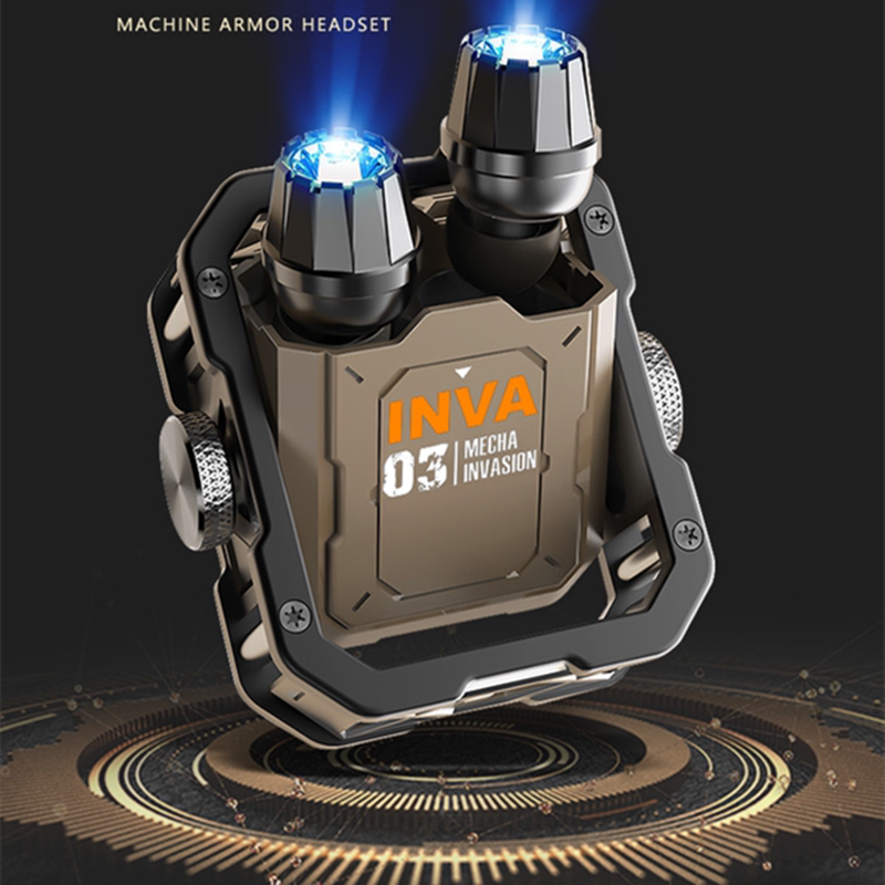 Mechanical Invasion - Super Core Gold Mecha Style True Wireless Bluetooth Earphones