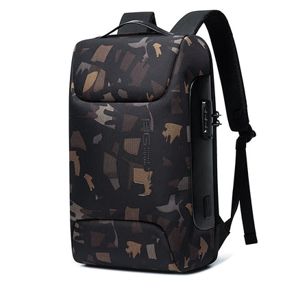 Large Capacity Waterproof Backpack, with 15.6'' Laptop Storage, Anti-theft Lock, USB Charging Port and Breathable Fabric, for Work, Travel and More