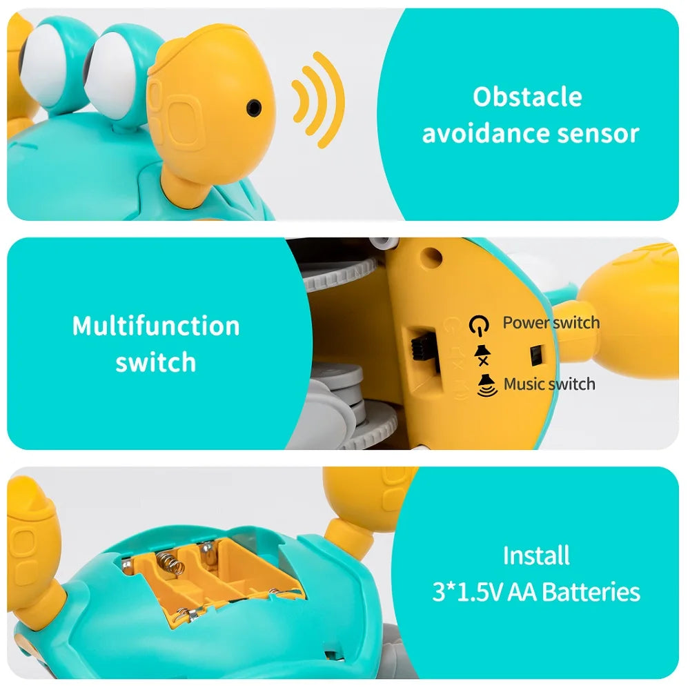 Dancing Crab Baby Toy - Interactive Toy with Music & Lights
