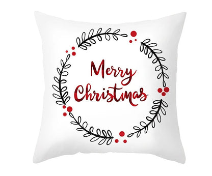Christmas Cushion Cover – Festive Santa & Elk Design for Holiday Decor & Perfect New Year Gift