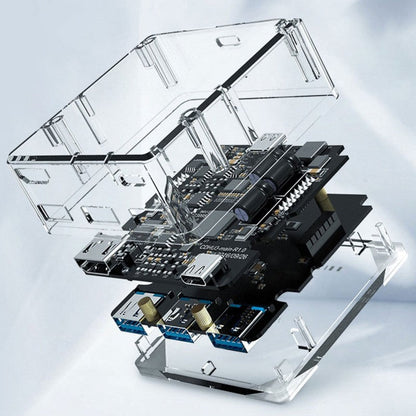 4-in-1 Transparent Docking Station, with HDMI, 3 USB & Type-C Ports, for Laptop, Phone, Home & Office