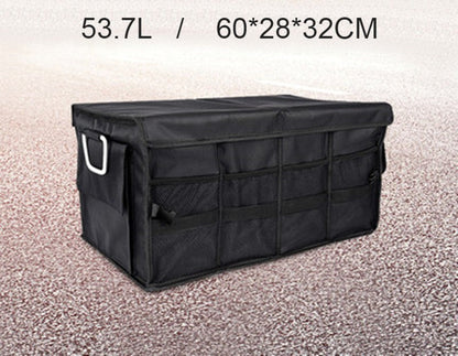Multifunctional Foldable Car Trunk Storage Box, with 50L Large Capacity, Detachable Partition and Scratch-resistant and Easy-to-clean Design
