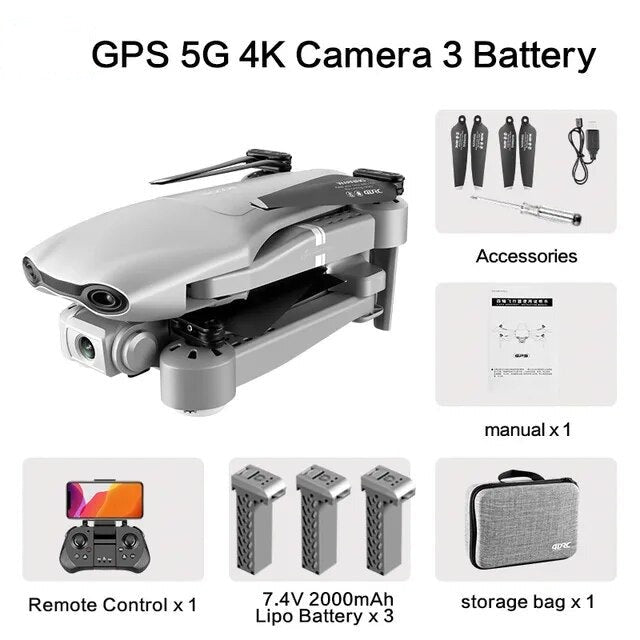 GPS With 4K WIFI FPV Dual Camera Altitude Hold RC Drone Quadcopter