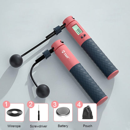 2-in-1 Weighted Smart Digital Jump Rope with Dual-rope Configuration, for Easy Full-body Workout
