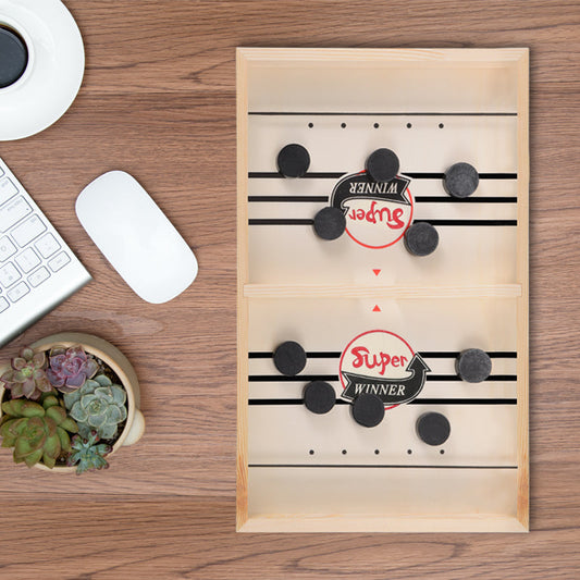 Wooden Hockey Board Game, for Intelligence, Reaction Training & Hand-eye Coordination, for Party and Home