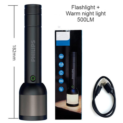LED Portable Rechargeable Flashlight, with 4 Light Modes, for Outdoor and Home Use