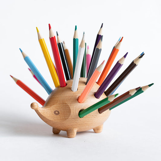 Wood Creative Small Hedgehog Pencil Holder, Good Gift for Your Family or friends