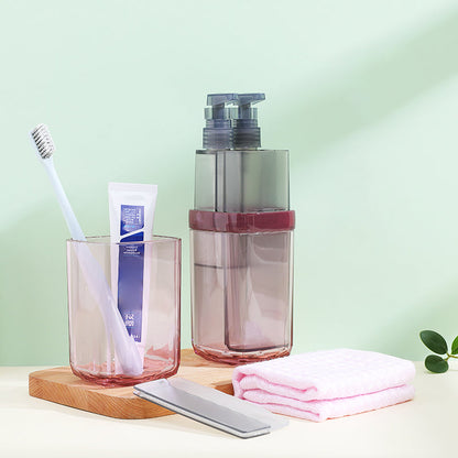 8-in-1 Portable Sub-Bottle, with 2 Cups, 2 Travel Bottles, Soft Toothbrush, Foldable Comb, Toothpaste & Towel