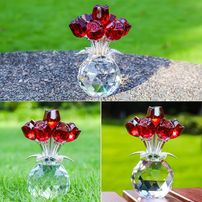 Eternal Crystal Artificial Rose Bouquet – Everlasting Romantic Gift for Valentine’s Day, Anniversaries, Christmas, Mother's or Father's Day