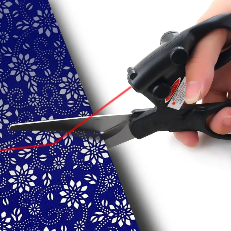 Laser Guided Sewing Scissors Infrared Positioning Laser Stainless Steel Scissors for Needlework Sewing Supplies Professional DIY