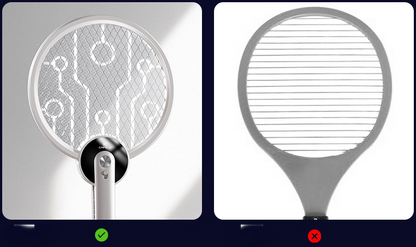 Portable Foldable 2-in-1 Electric Mosquito Swatter with Ultraviolet Mosquito Trap Lamp, Rechargeable Design and Dense Net, for Indoor, Outdoor and Office