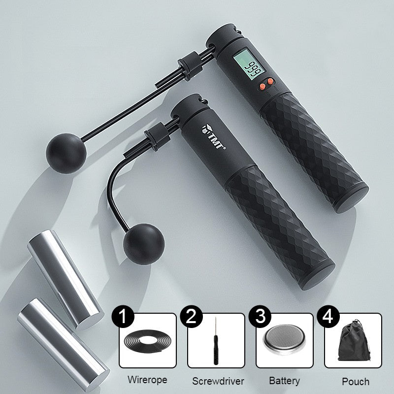 2-in-1 Weighted Smart Digital Jump Rope with Dual-rope Configuration, for Easy Full-body Workout
