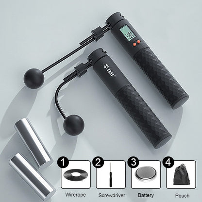 2-in-1 Weighted Smart Digital Jump Rope with Dual-rope Configuration, for Easy Full-body Workout