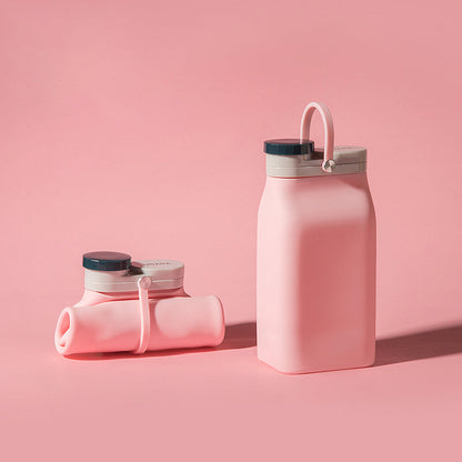 Portable Silicone Water Bottle, with High-Temperature Resistant Design, Easy to Clean, Foldable, Large Capacity and Food Grade Silicone, for Travel, Sports, Camping and More