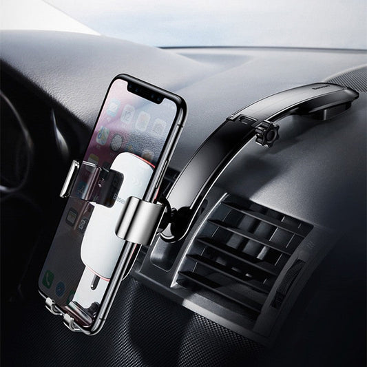 Versatile Dashboard Car Gravity Phone Mount, with Spring-loaded Arms & Adjustable Design, for All Vehicles