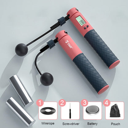2-in-1 Weighted Smart Digital Jump Rope with Dual-rope Configuration, for Easy Full-body Workout
