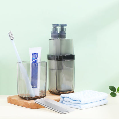 8-in-1 Portable Sub-Bottle, with 2 Cups, 2 Travel Bottles, Soft Toothbrush, Foldable Comb, Toothpaste & Towel