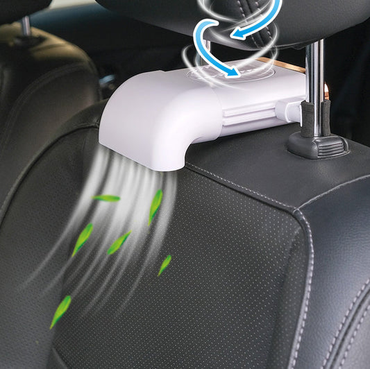 Multi-function Mini Car Back Seat Fan with Adjustable 3 Speeds, Micro USB Power Supply and Easy Installation, Compatible for Most Cars