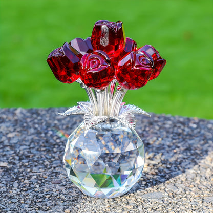 Eternal Crystal Artificial Rose Bouquet – Everlasting Romantic Gift for Valentine’s Day, Anniversaries, Christmas, Mother's or Father's Day
