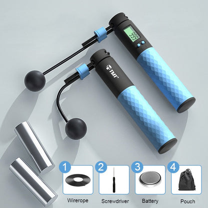 2-in-1 Weighted Smart Digital Jump Rope with Dual-rope Configuration, for Easy Full-body Workout