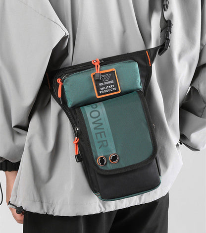 Personalized Men's Motorcycle Style Waterproof Nylon Leg Chest Bag