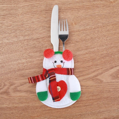 Christmas Tableware Holder - 8 Pieces Festive Cutlery Caddy