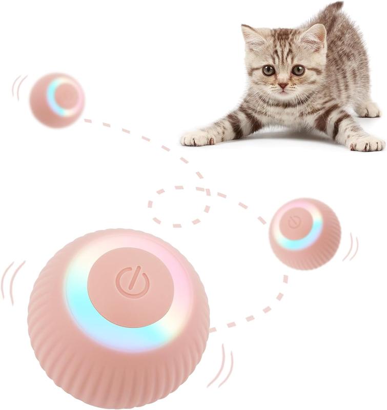 Smart Interactive Cat Ball Toy - Automatic Rolling LED Ball for Indoor Cats - Self-Play Power Ball