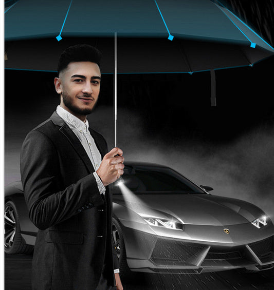 Fully Automatic Folding Umbrella With Rotating LED Light