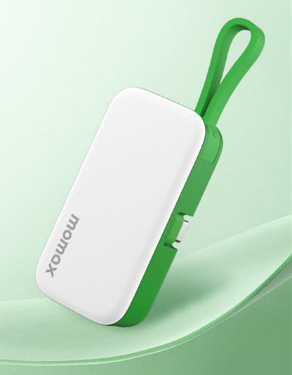 5000mAh Mini Capsule Portable Power Bank With Built-in Fast Charging Cable