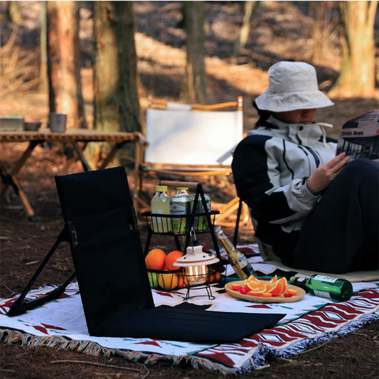 Outdoor Foldable Reclining Chair With Integrated Beach Chair