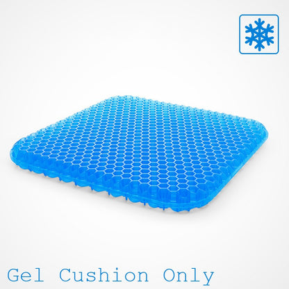 Portable Cooling Gel Seat Cushion, with Non-Slip Cover, for Car, Office Chair, Wheelchair & More
