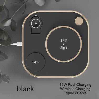 5-in-1 Desktop Lamp with 3 Wireless Charging Modules & Adjustable Light, for Home & Office
