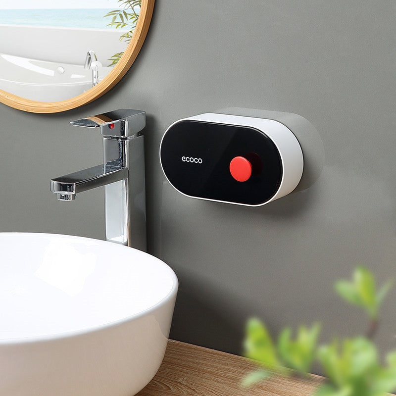 Hole-free Wall-Mounted Drainage Flip-Top Soap Box