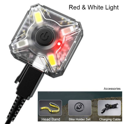 Mini Portable Rechargeable Headlamp, with Headband & Bike Stand Set, for Camping, Cycling & More